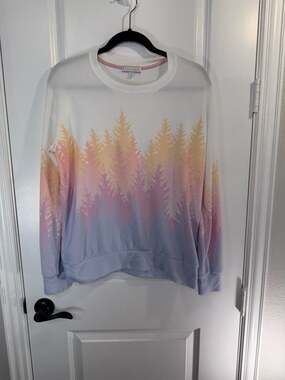P.J. Salvage Mountain Love Sunset Forest Printed Long Sleeve Sweatshirt